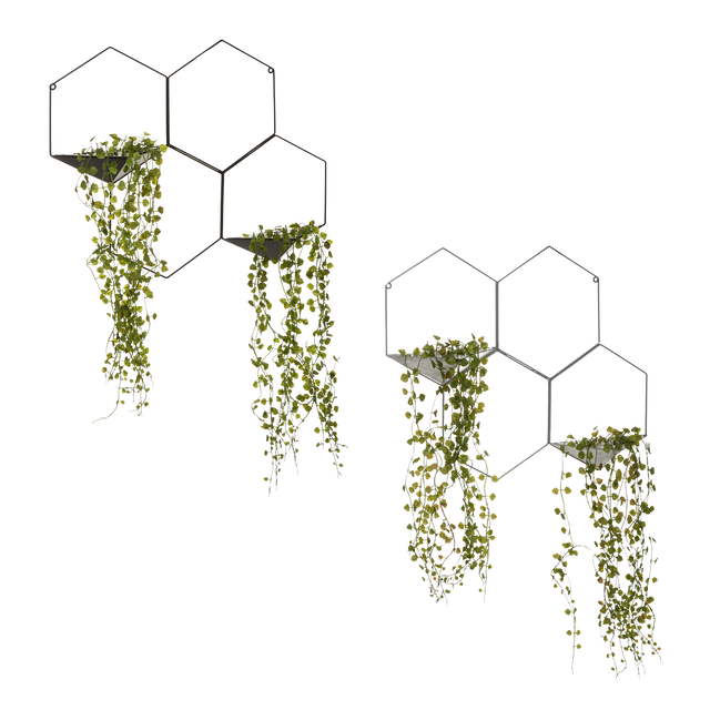 Déco murale métal HEXA coloris noir