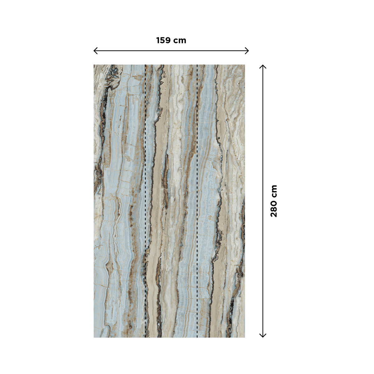 Papier peint panoramique L Garance Bleu ciel