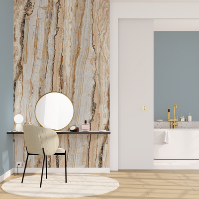 Papier peint panoramique L Garance Caramel Satiné