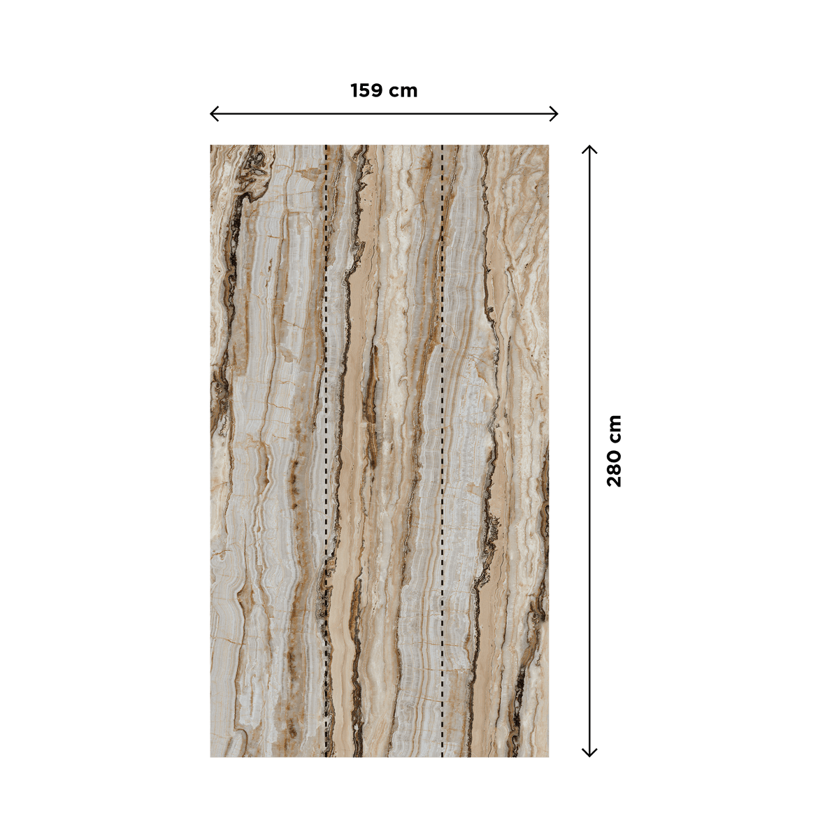 Papier peint panoramique L Garance Caramel Satiné