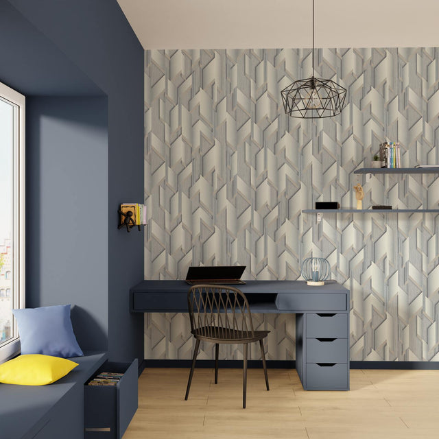 Papier peint intissé NIKOLAI coloris gris perle