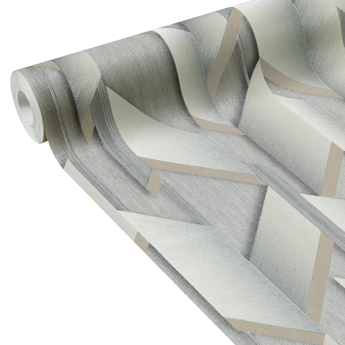 Papier peint intissé Nikolai Gris perlé