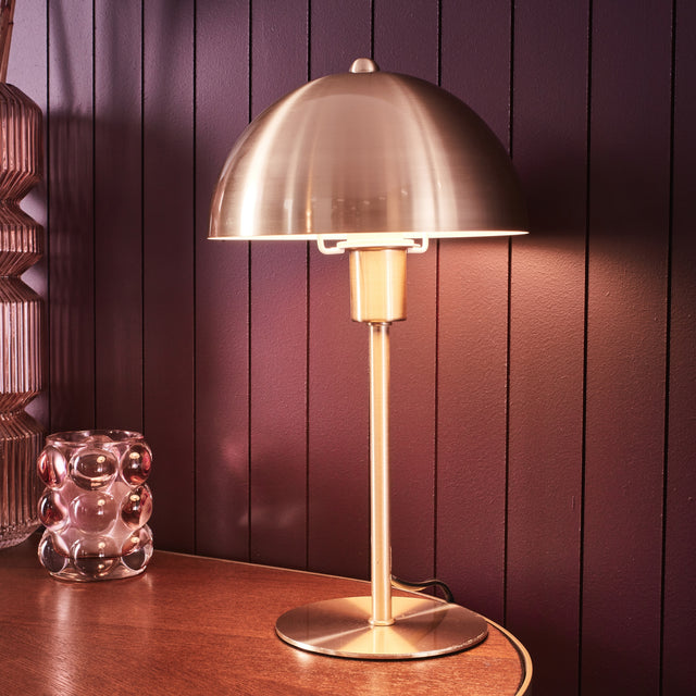 Lampe champignon AXEL coloris or 30 x 18 cm