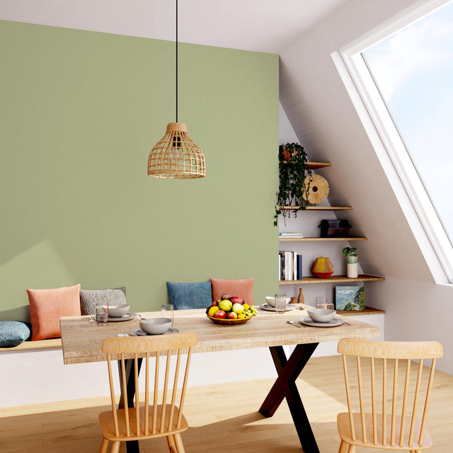 Papier peint intissé NUNCA coloris vert amande