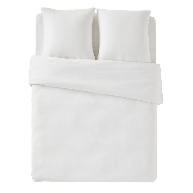 Parure de lit en gaze de coton ANOKIAS blanc 240 x 220 cm