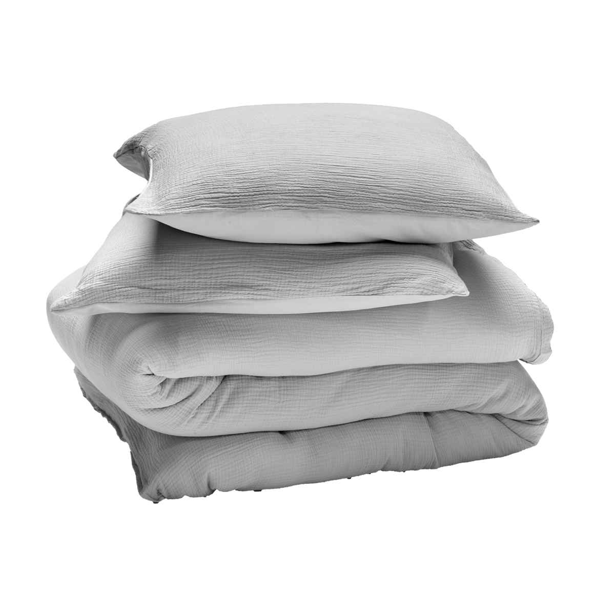 Parure de lit en gaze de coton Anokias Gris perle