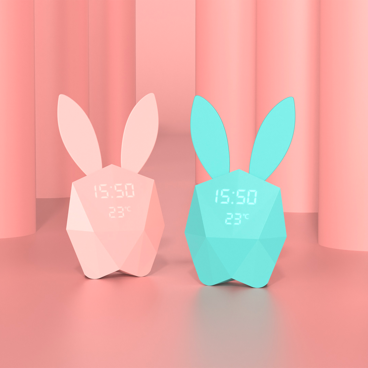Réveil Cutty clock rabbit Bleu