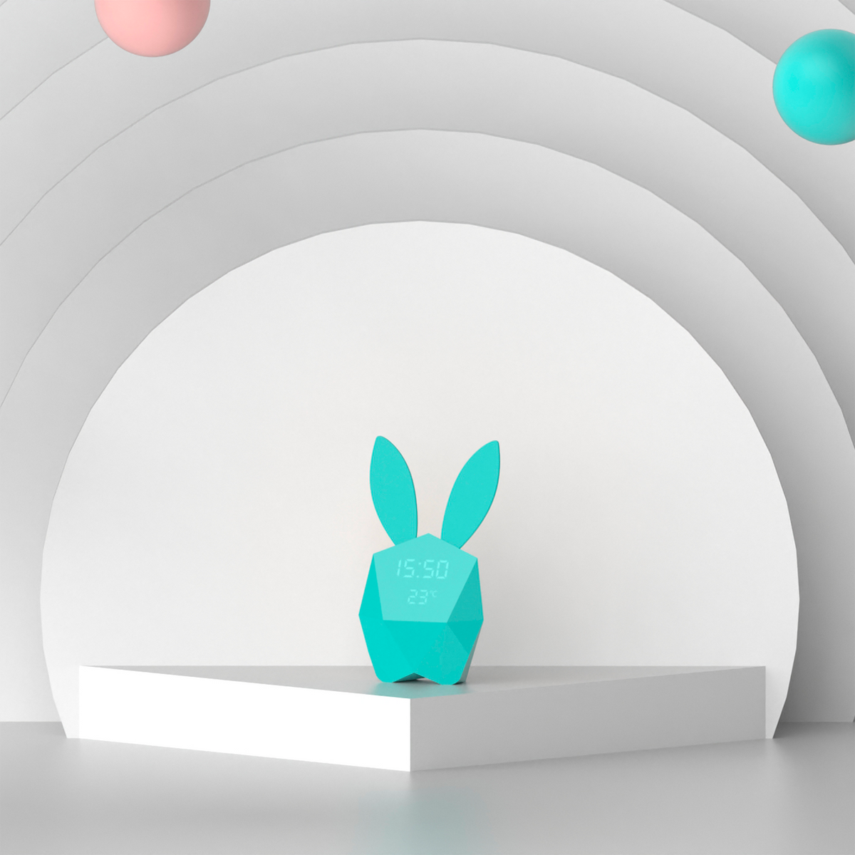 Réveil Cutty clock rabbit Bleu