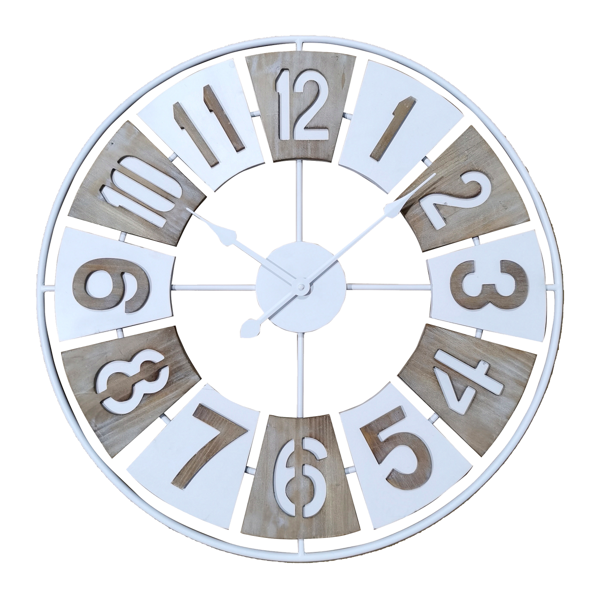 4MURS Horloge en bois Noé Brun et blanc