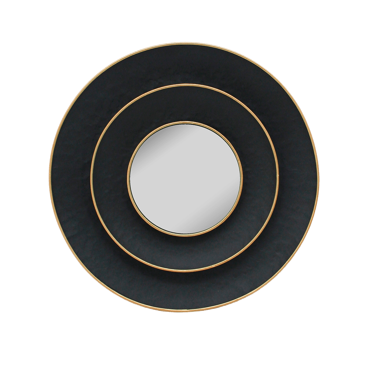 Miroir en métal Orphee Noir et or