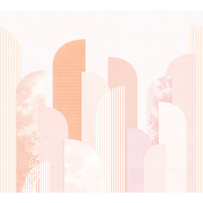 4MURS Papier peint panoramique XL Ysaline Rose poudré Mat