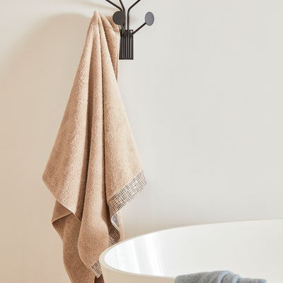 Serviette éponge Kogo Greige/gris anthracite