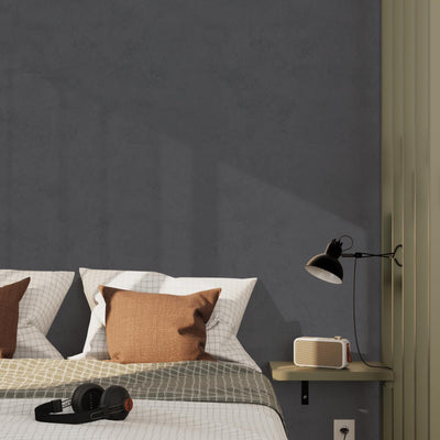 Papier peint intissé Ravenne Gris anthracite Crépi grésé