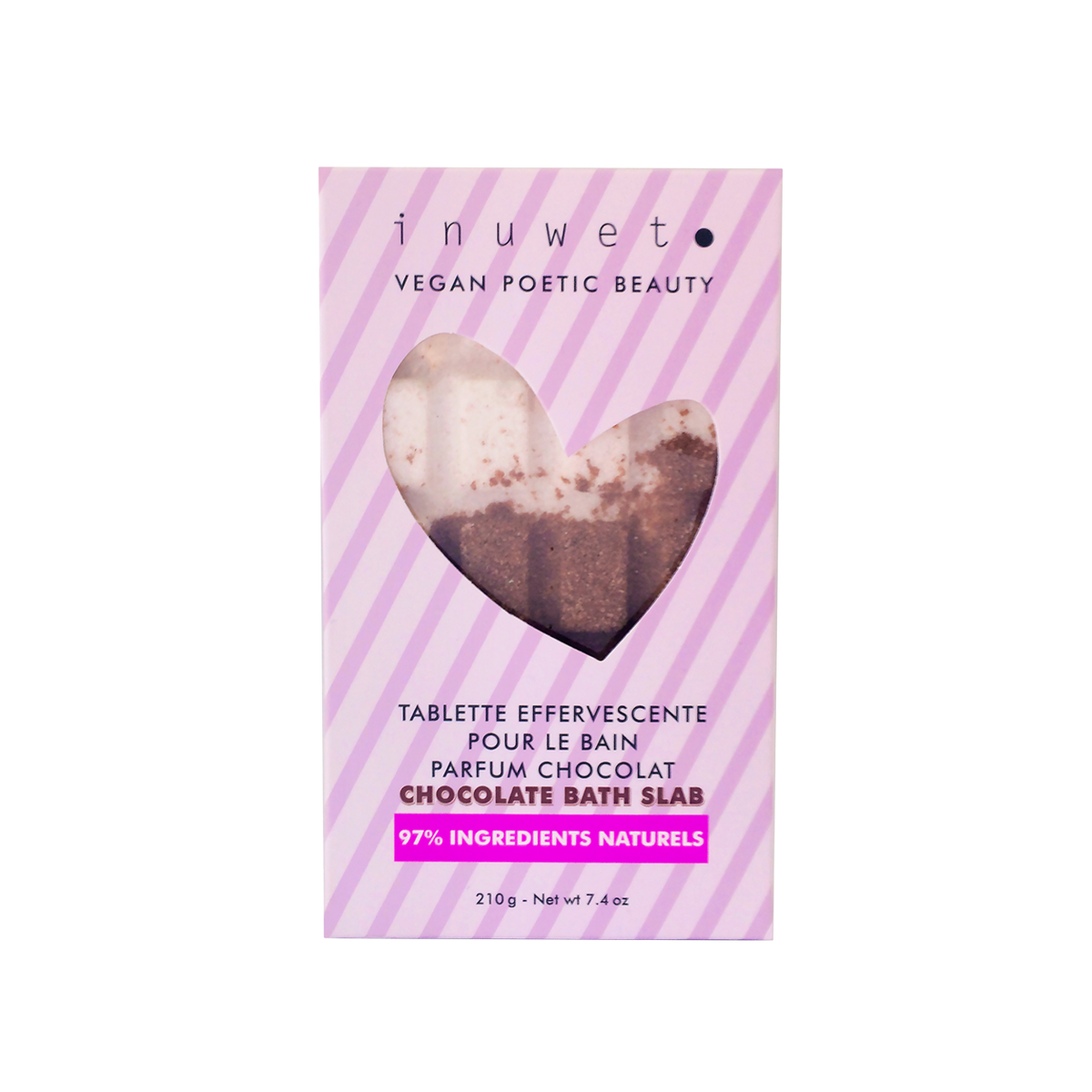 INUWET Boule de bain Tablette effervescente Rose Chocolat 210G
