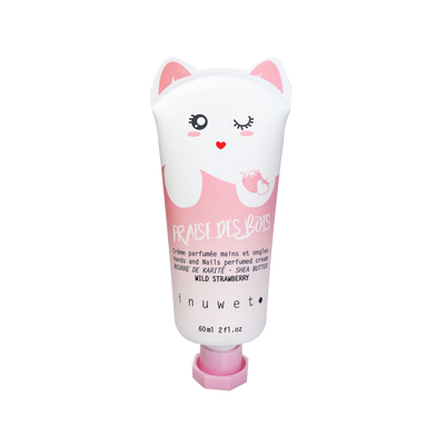 INUWET Crème mains Chat fraise Rose Fraise des bois 60ML