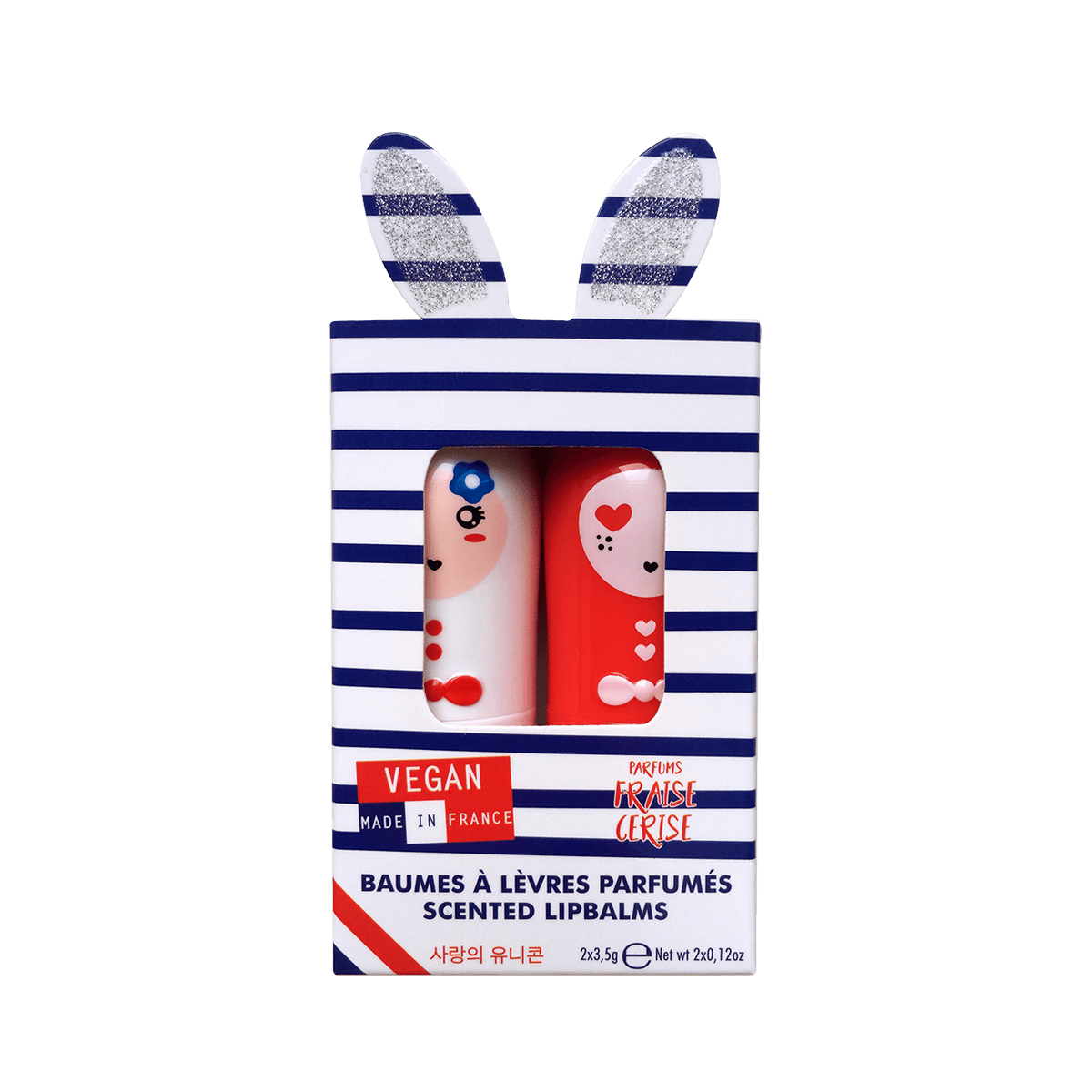 INUWET Baume à lèvres Coffret duo - paris Fraise cerise 7G