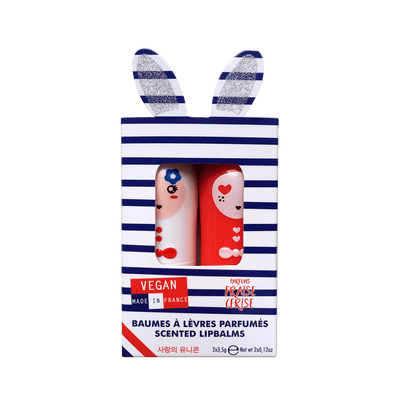 INUWET Baume à lèvres Coffret duo - paris Fraise cerise 7G