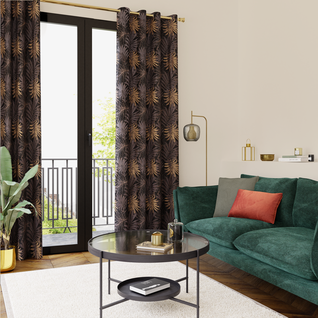 4MURS Rideau PALMAE coloris anthracite 140 x 260 cm