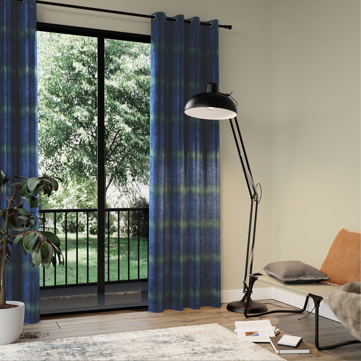 Rideau Sfumato Bleu nuit