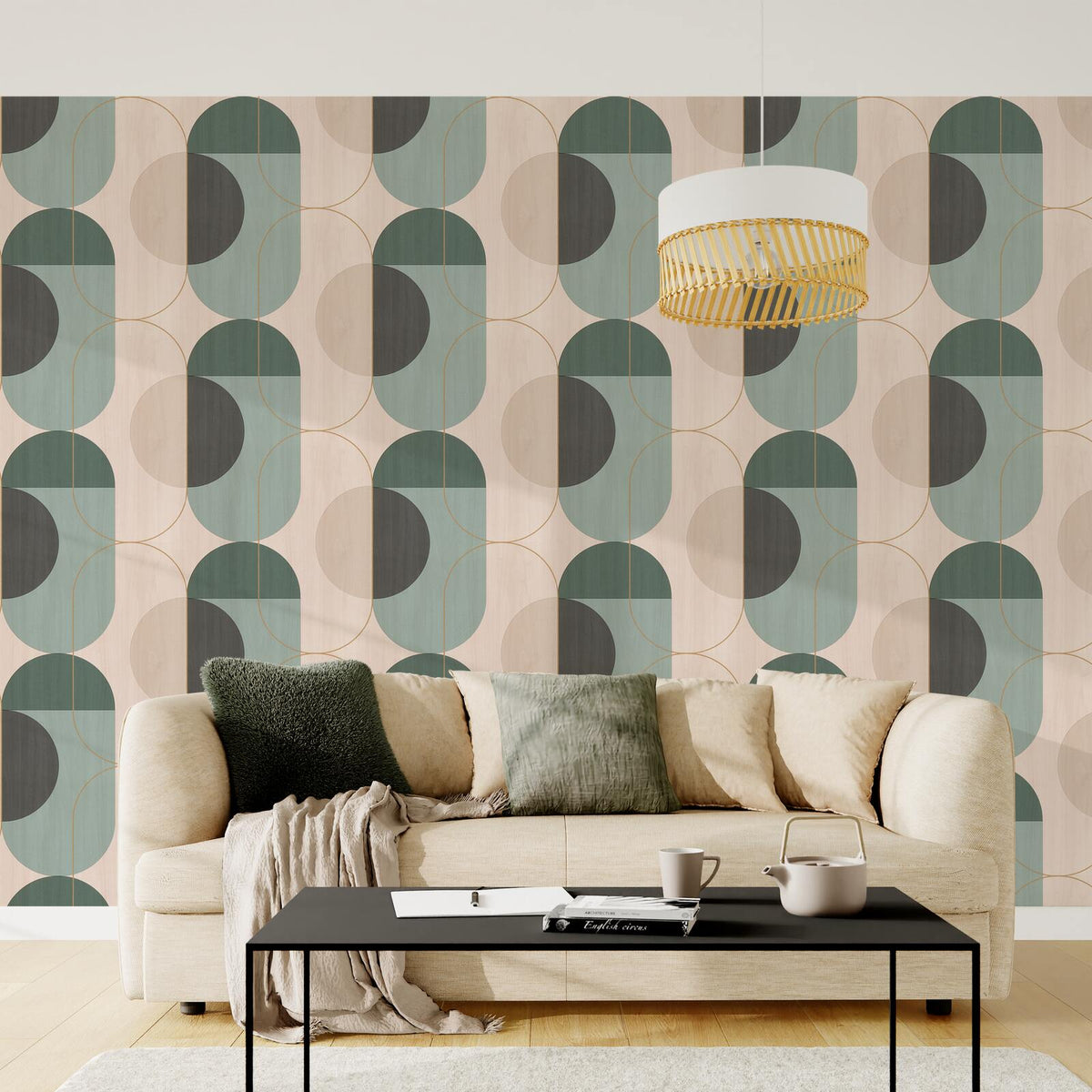 Papier peint intissé Nakila Vert d’eau