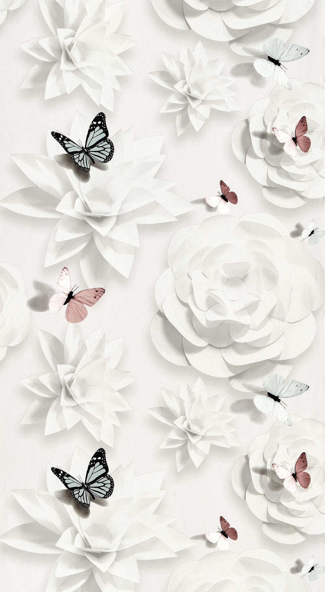 Papier peint intissé Fairy flower Blanc perlé