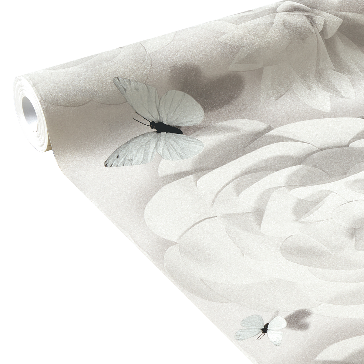 Papier peint intissé Fairy flower Blanc perlé