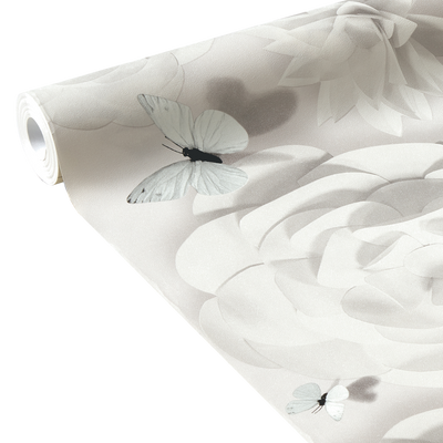 Papier peint intissé Fairy flower Blanc perlé