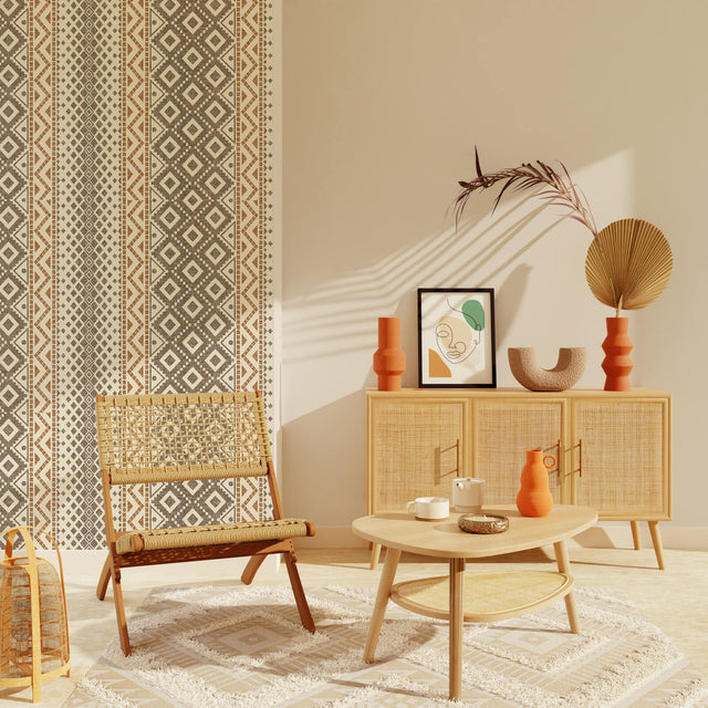 Papier peint intissé HIMBA coloris sable beige