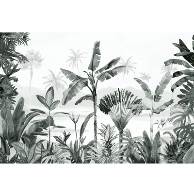 4MURS Papier peint panoramique XL Wild wild colors evergreen xl Kaki foncé Satiné