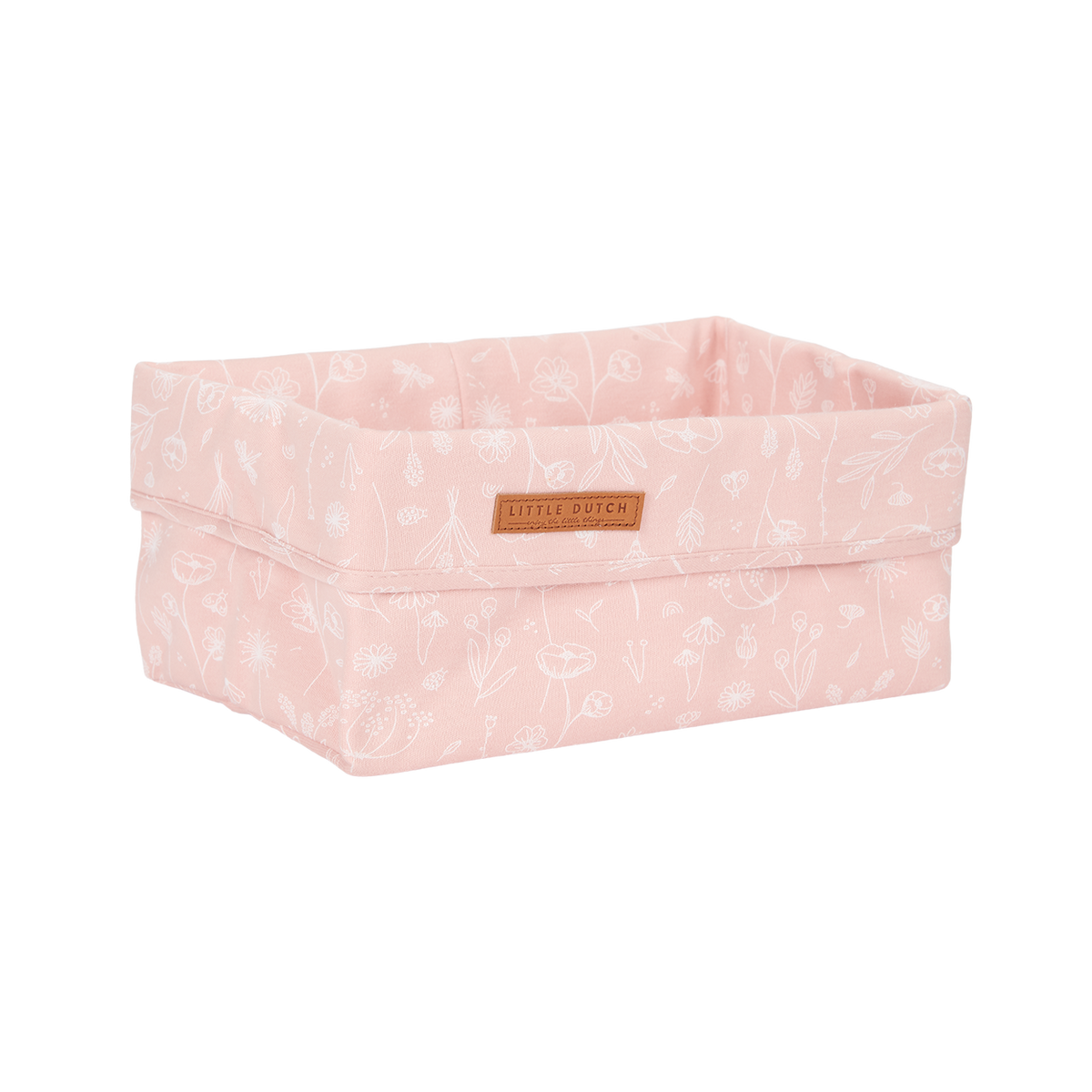 LITTLE DUTCH Panier de rangement Wild flowers pink l Rose clair
