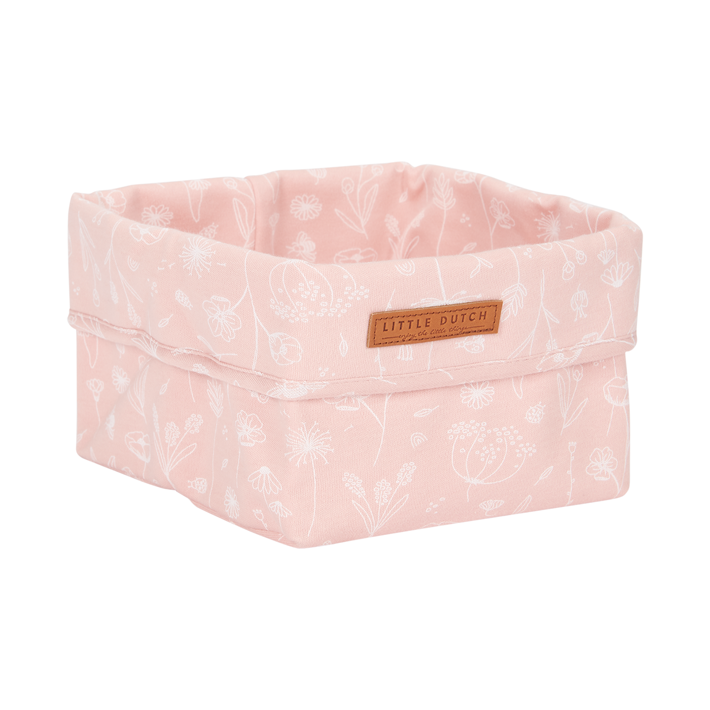 LITTLE DUTCH Panier de rangement Wild flowers Rose clair