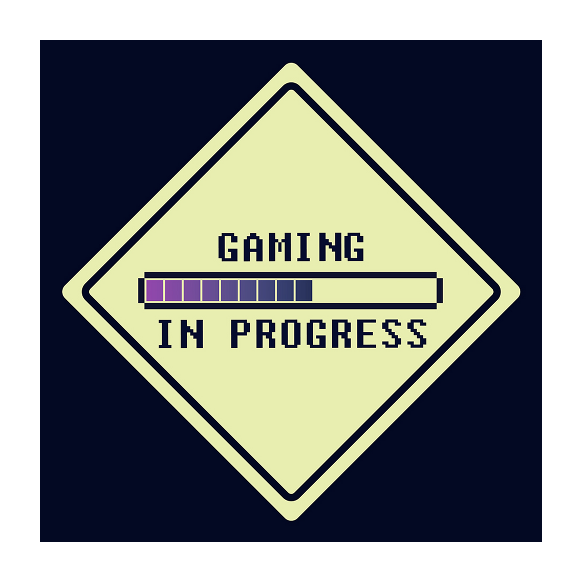 4MURS Toile imprimée phosphorescente Gaming in progress Bleu nuit et jaune fluorescent