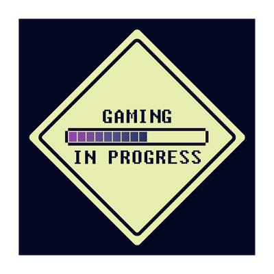 4MURS Toile imprimée phosphorescente Gaming in progress Bleu nuit et jaune fluorescent