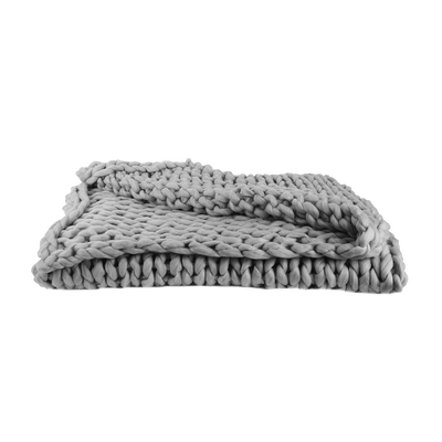 Plaid grosse maille Vilma Gris