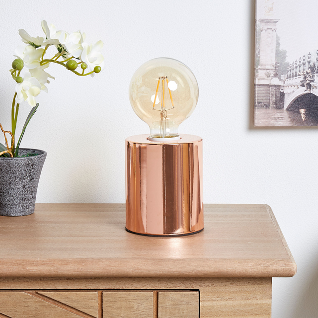 Ostaria Lampe à poser TOUCHY rose cuivrée 10,5 x 7,5 cm