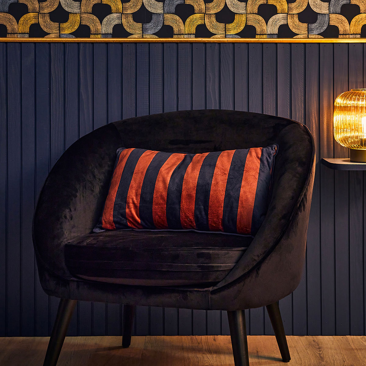 Coussin Berry Bleu/tabac