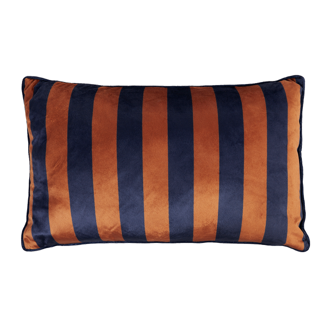 Coussin BERRY coloris bleu/tabac 30 x 50 cm