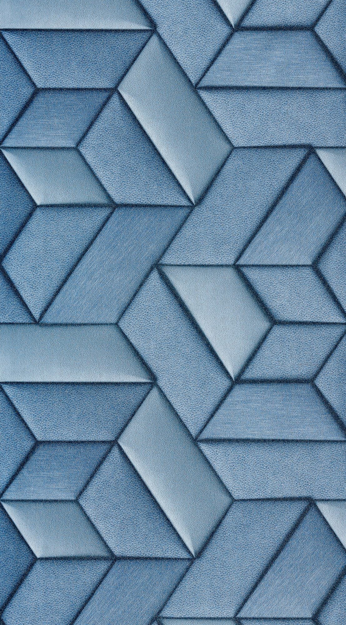 Papier peint intissé Preston Bleu denim