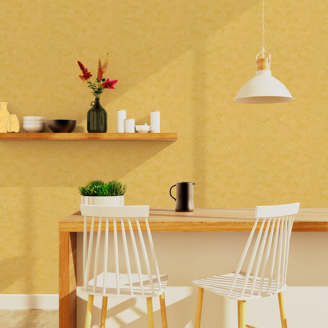 Papier peint intissé RAVENNE coloris jaune bouton d'or