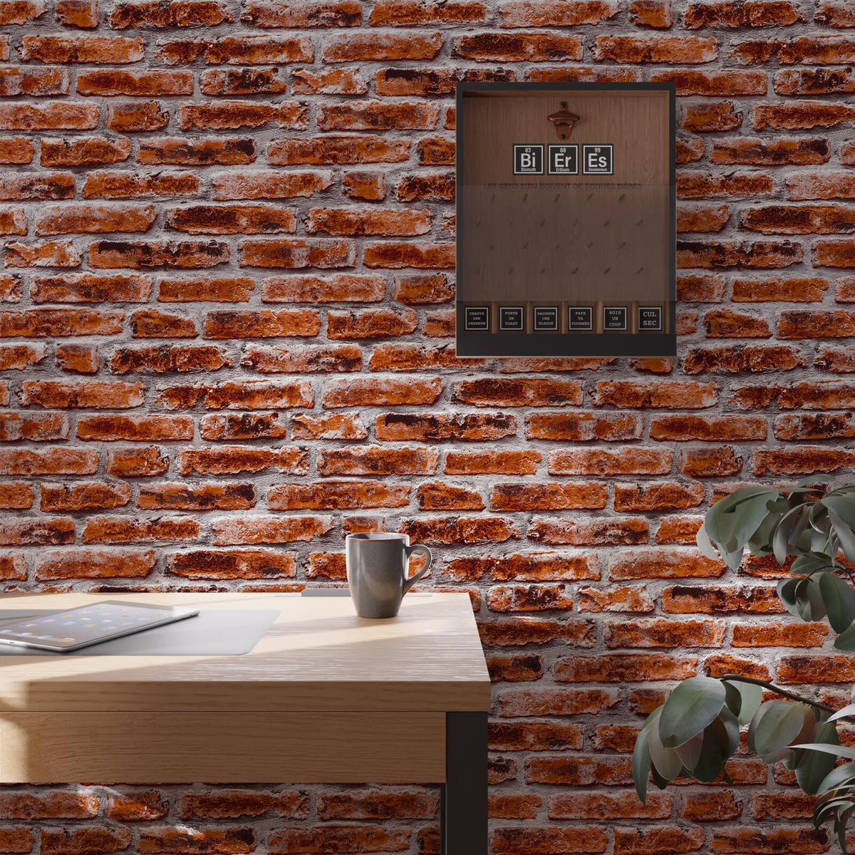 Papier peint intissé Yonkers Rouge brique