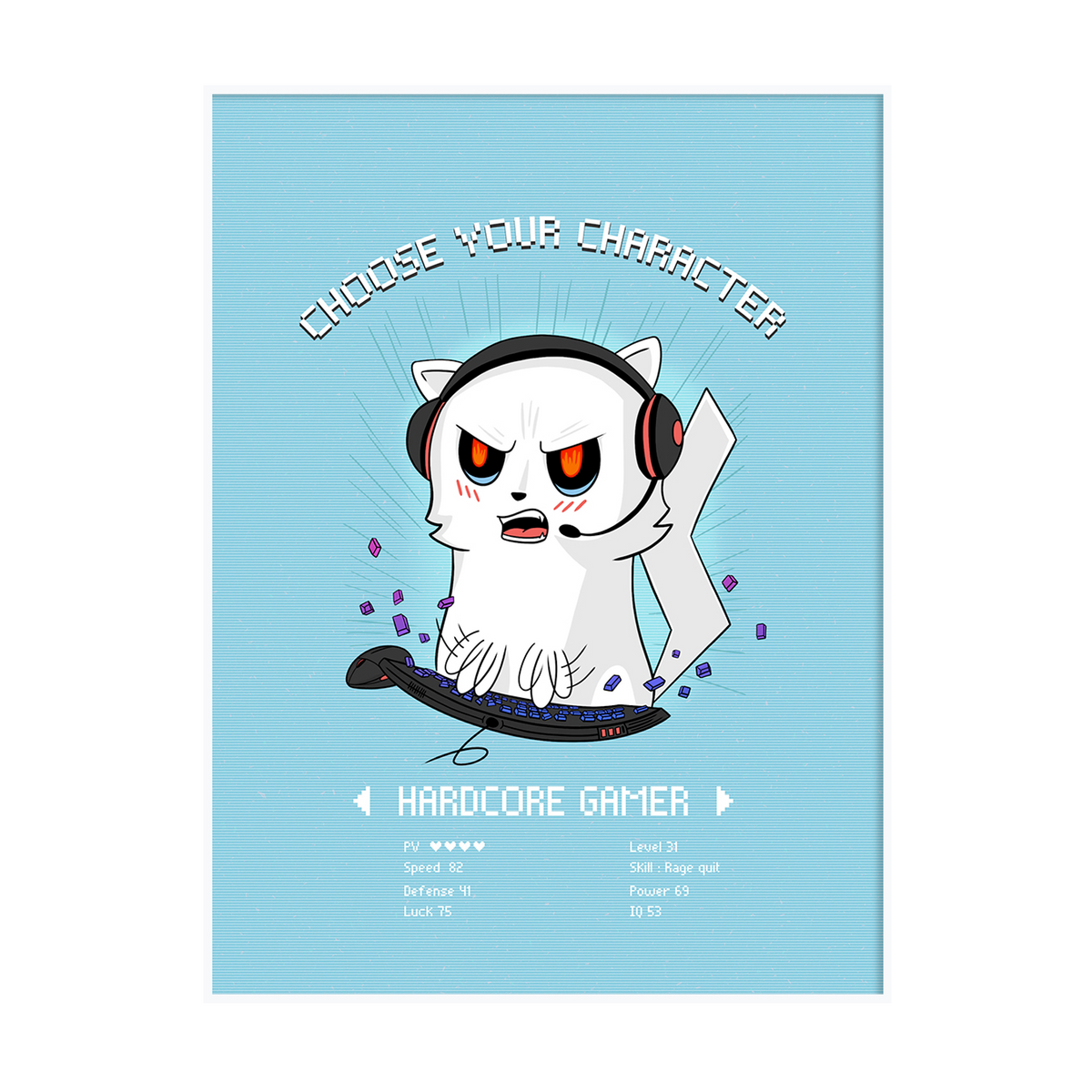 4MURS Tableau Hardcore gamer Bleu