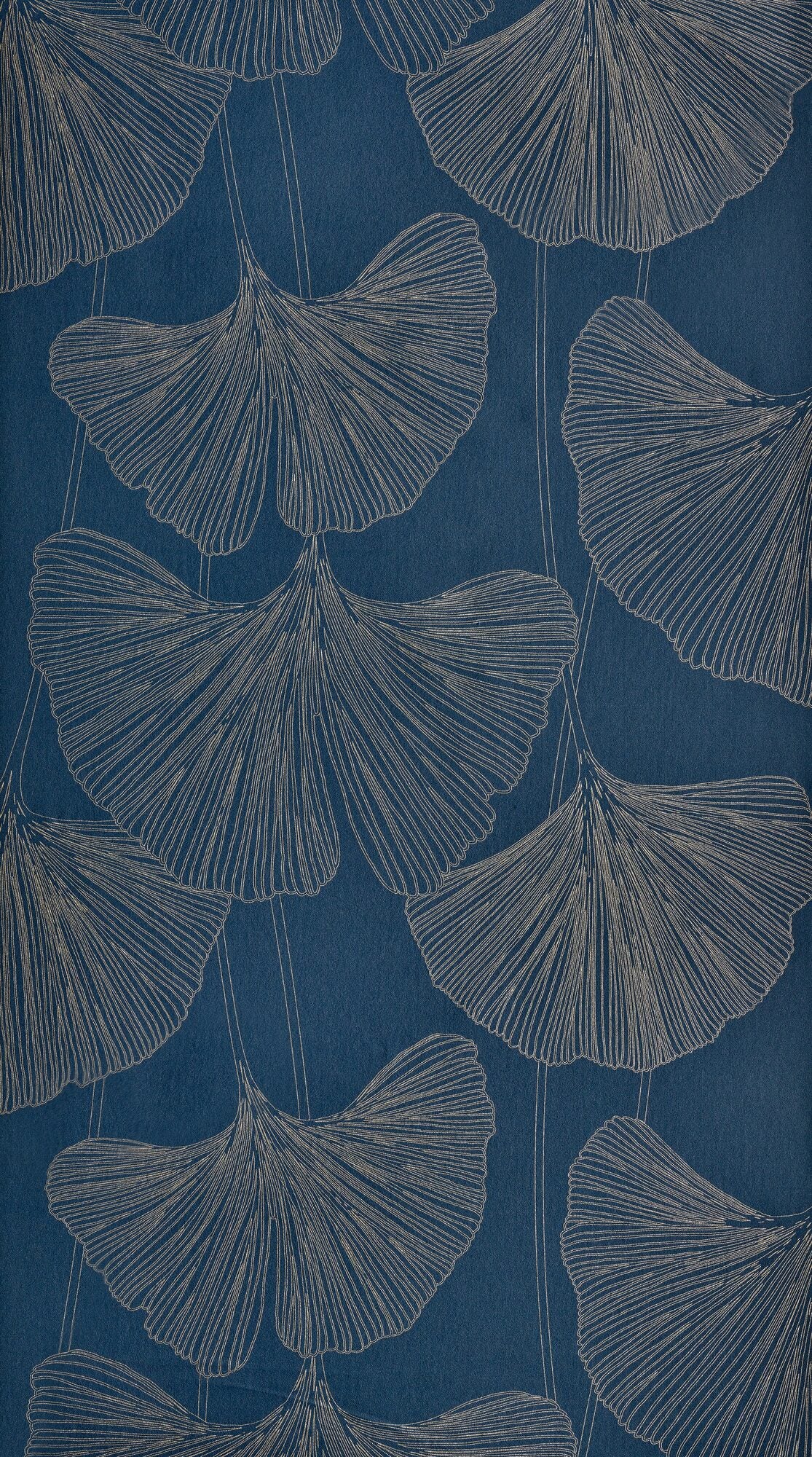 4MURS Papier peint intissé Ginkgo Bleu nuit