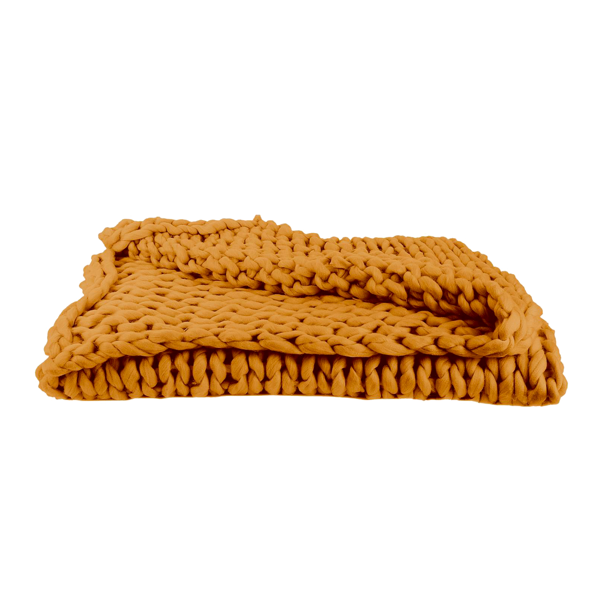 Plaid grosse maille Vilma Jaune moutarde