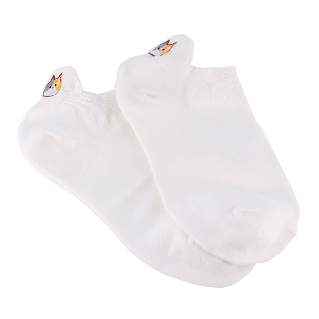 Tites Chaussettes Chaussettes LANGUETTE CHAT coloris blanc