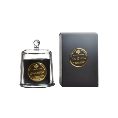 OPJET Bougie parfumée Feu de bois Transparent, noir et doré