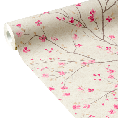 Papier peint intissé Tokyo blossom x metropolitan stories Écru