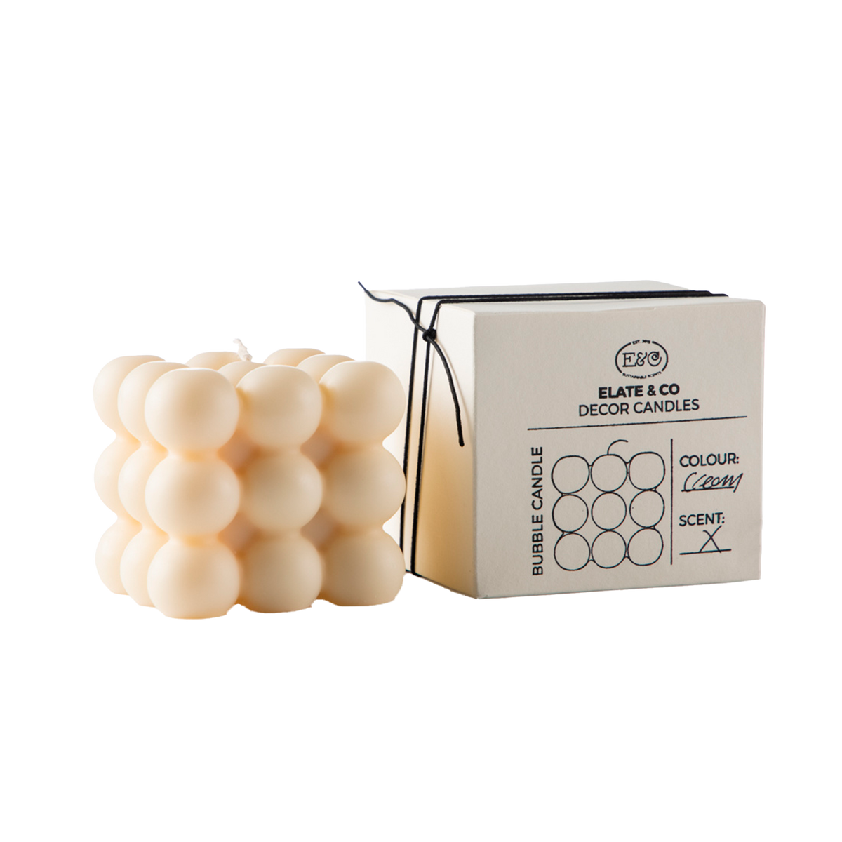 ELATE & CO Bougie Bubbel Blanc cassé