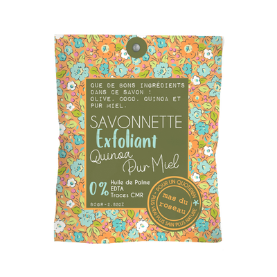MAS DU ROSEAU Savon Visage exfoliant quinoa pur miel Vert Quinoa pure miel 80G