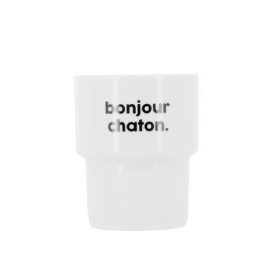 FÉLICIE AUSSI Gobelet Bonjour chaton Blanc