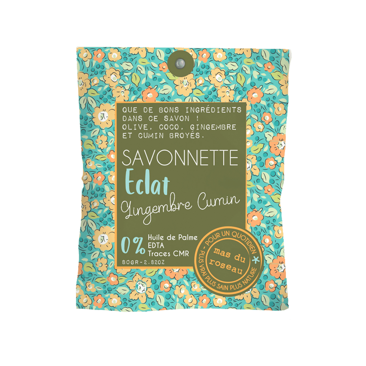 MAS DU ROSEAU Savon Eclat gingembre et cumin Vert Gingembre et cumin 80G